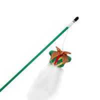 HKM-5472317 Funny Cat Stick with Plastic Old Man Reindeer and Fur Ball - Perfect for Pet Playtime