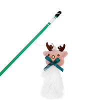 HKM-5472317 Funny Cat Stick with Plastic Old Man Reindeer and Fur Ball - Perfect for Pet Playtime
