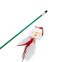 HKM-5472317 Funny Cat Stick with Plastic Old Man Reindeer and Fur Ball - Perfect for Pet Playtime