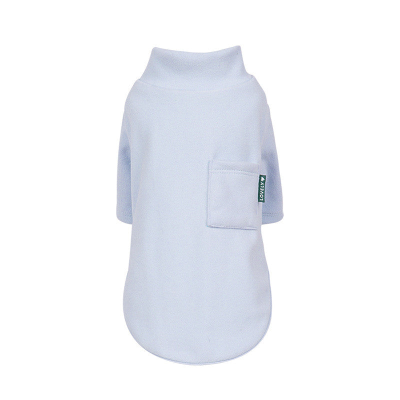 HKM-5472573 Warm Thickened Sweatshirt for Dogs and Cats - Solid Color Options in Pink, Light Blue, Gray, and Beige