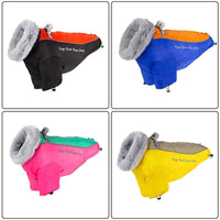 HKM-5473085 Warm Windproof Dog Coat for Large Dogs - Thickened Two-Legged Design in Pink, Blue, Black, Yellow