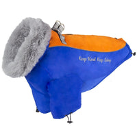 HKM-5473085 Warm Windproof Dog Coat for Large Dogs - Thickened Two-Legged Design in Pink, Blue, Black, Yellow