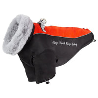 HKM-5473085 Warm Windproof Dog Coat for Large Dogs - Thickened Two-Legged Design in Pink, Blue, Black, Yellow
