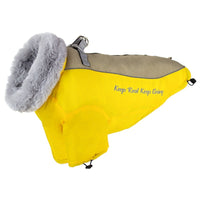 HKM-5473085 Warm Windproof Dog Coat for Large Dogs - Thickened Two-Legged Design in Pink, Blue, Black, Yellow