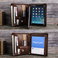 HKM-547347 Leather Tablet Case for iPad Pro 12.9 - Zipper Briefcase Portfolio CF2035R