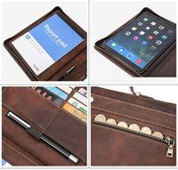 HKM-547347 Leather Tablet Case for iPad Pro 12.9 - Zipper Briefcase Portfolio CF2035R