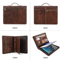 HKM-547347 Leather Tablet Case for iPad Pro 12.9 - Zipper Briefcase Portfolio CF2035R