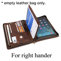 HKM-547347 Leather Tablet Case for iPad Pro 12.9 - Zipper Briefcase Portfolio CF2035R