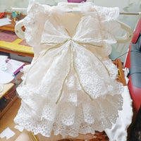 HKM-5473853 Elegant White Lace Princess Dress for Dogs - Wedding Outfit