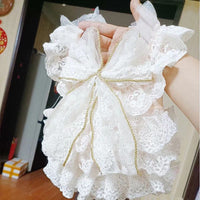 HKM-5473853 Elegant White Lace Princess Dress for Dogs - Wedding Outfit
