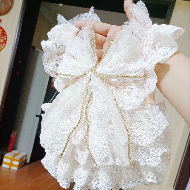 HKM-5473853 Elegant White Lace Princess Dress for Dogs - Wedding Outfit