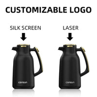 HKM-547411 Vacuum Insulated Stainless Steel Tea and Coffee Pot - 2L Capacity, Available in Black, White, Silver