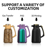HKM-547411 Vacuum Insulated Stainless Steel Tea and Coffee Pot - 2L Capacity, Available in Black, White, Silver