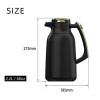 HKM-547411 Vacuum Insulated Stainless Steel Tea and Coffee Pot - 2L Capacity, Available in Black, White, Silver