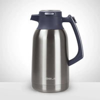 HKM-547411 Vacuum Insulated Stainless Steel Tea and Coffee Pot - 2L Capacity, Available in Black, White, Silver