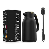 HKM-547411 Vacuum Insulated Stainless Steel Tea and Coffee Pot - 2L Capacity, Available in Black, White, Silver