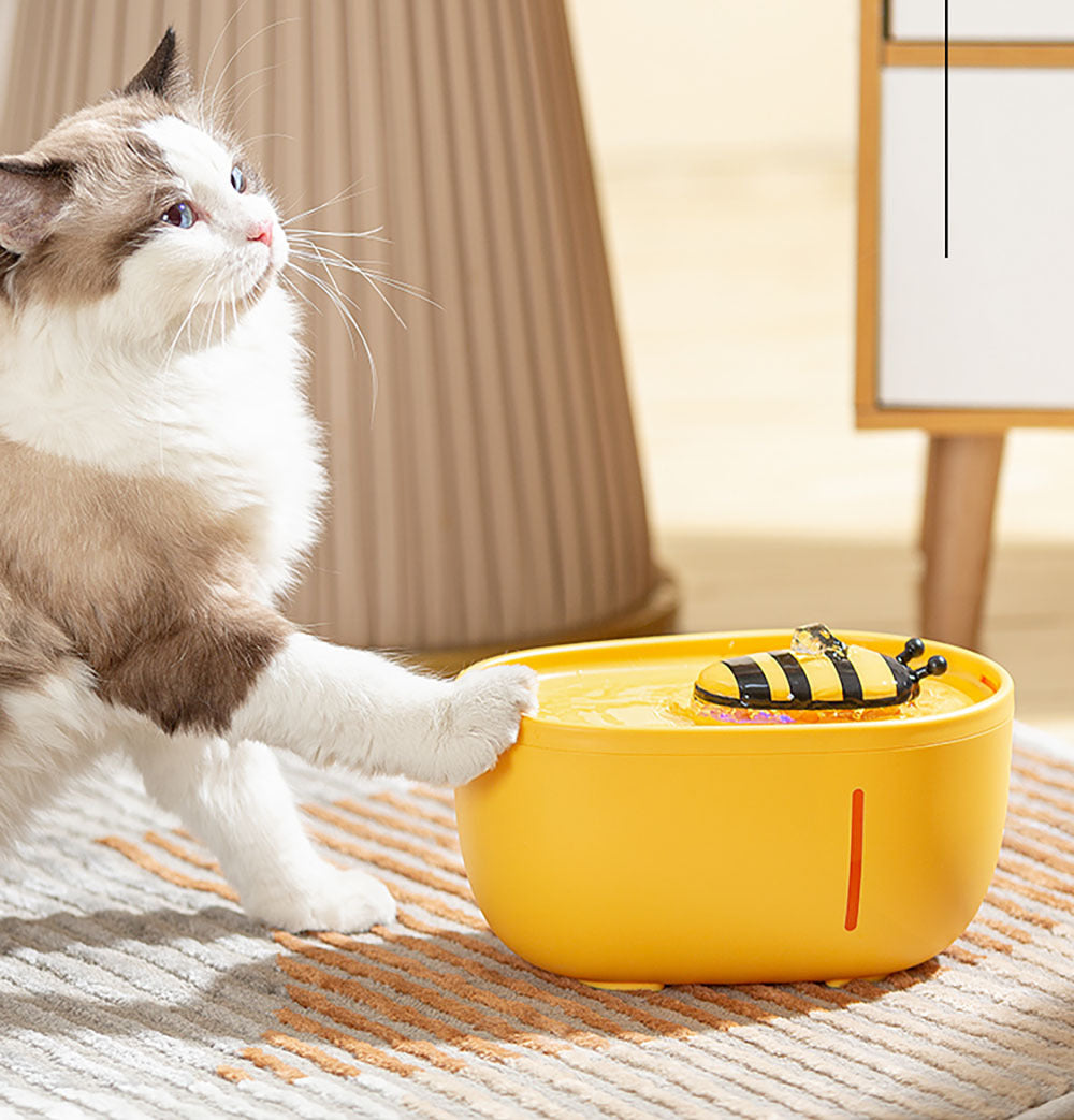 HKM-5474749 Automatic Cat and Dog Water Fountain with Filter, Silent Operation and Anti-Slip Base, Clean Water Dispenser with Observation Window