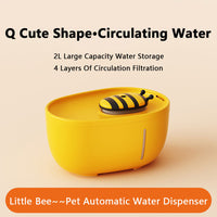 HKM-5474749 Automatic Cat and Dog Water Fountain with Filter, Silent Operation and Anti-Slip Base, Clean Water Dispenser with Observation Window
