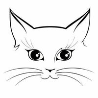 HKM-547475 Cat Face Removable Vinyl Wall Decal for Home Décor and Accessories