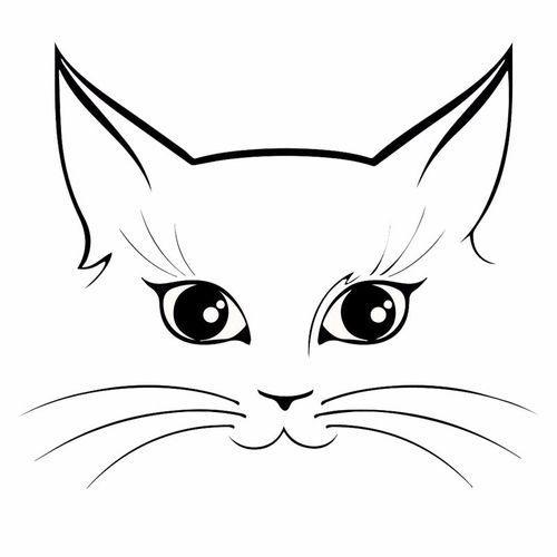 HKM-547475 Cat Face Removable Vinyl Wall Decal for Home Décor and Accessories