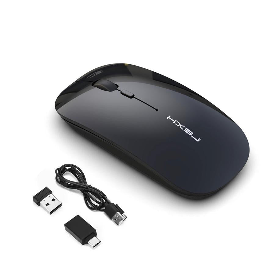 HKM-547475 Rechargeable Wireless Mouse M60 - Ergonomic Design, 2.4GHz Connection, 800-1600 DPI, ABS Material, Mute Operation, Black