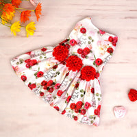 HKM-5474877 Cute Printed Skirt for Dogs and Cats in Pink Love Heart, Red Rose, and Rose Red Cherry