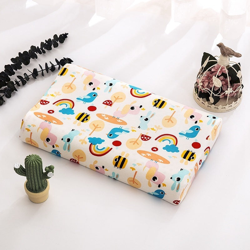 HKM-547795 Natural Latex Neck Pillow for Students and Kids - Soft Cotton Cover, 6cm Height, Fun Designs