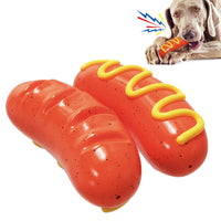 HKM-5478077 Dog-Safe TPR Molar Rod Toy - Hot Dog Sausage Design