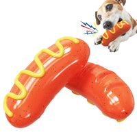 HKM-5478077 Dog-Safe TPR Molar Rod Toy - Hot Dog Sausage Design