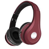 HKM-547859 Bluetooth Headset with Metallic Finish - Stereo Sound, Voice Control, Call Function, FM/SD Card Support, 10m Range, Dual Ear, V5.0, 5-6 Hours Battery Life, Available in Black, Red, Blue, Gold