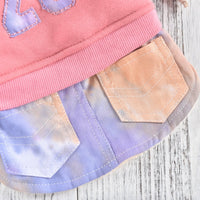 HKM-5481405 Casual Denim Skirt for Pets in Green and Rose Red - Autumn and Winter Wear