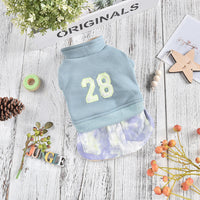 HKM-5481405 Casual Denim Skirt for Pets in Green and Rose Red - Autumn and Winter Wear