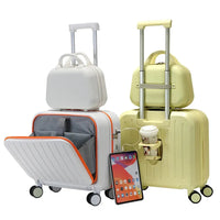 HKM-548179 Front Opening Expandable Travel Suitcase with Laptop Compartment and Pull Rod Design