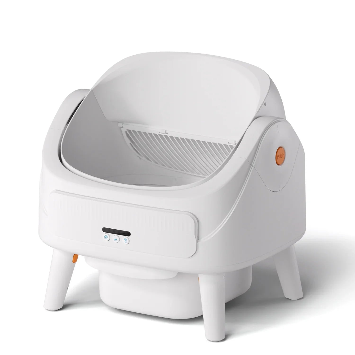 HKM-548243 Automatic Large Capacity Cat Litter Box with Eco-Friendly Round Design and Easy Cleaning Features