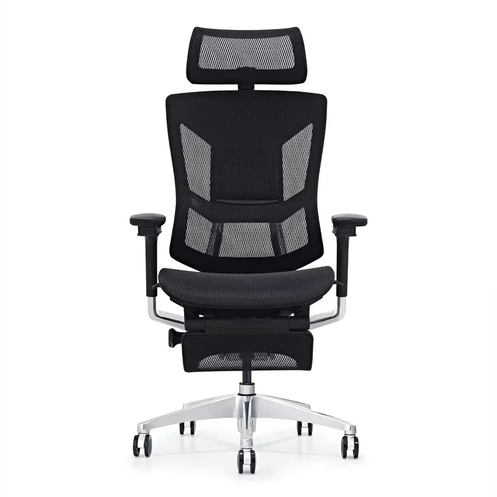 HKM-548243 Ergonomic Mesh Office Chair with Leg Rest and Adjustable Headrest for Enhanced Comfort