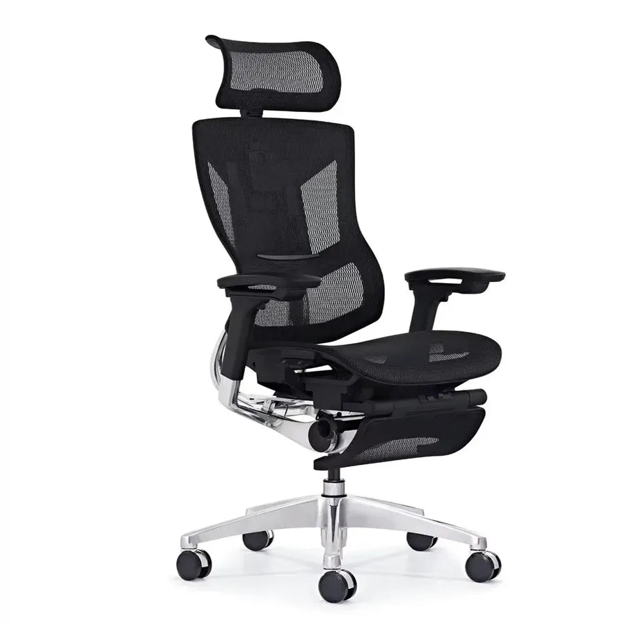 HKM-548243 Ergonomic Mesh Office Chair with Leg Rest and Adjustable Headrest for Enhanced Comfort