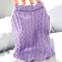 HKM-5483581 Towable Plus Fleece Winter Sweater for Dogs in Blue and Purple