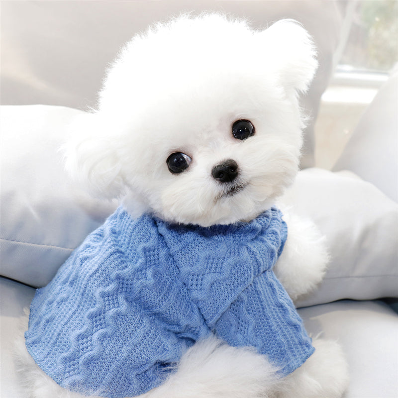 HKM-5483581 Towable Plus Fleece Winter Sweater for Dogs in Blue and Purple