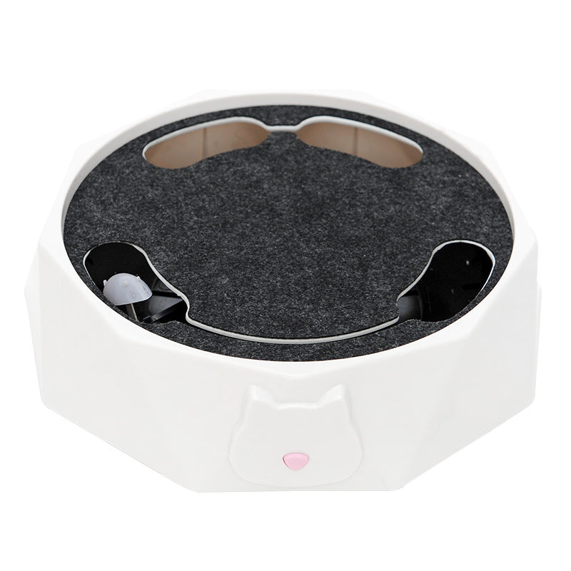 HKM-5483837 Electric Simulation Mouse Cat Toy with Turntable Design, 22.5cm Diameter, Interactive Play for Feline Fun