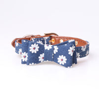 HKM-5484989 Adjustable Bowknot and Triangle Collar Bib Set in Blue - PU Material, Multiple Sizes Available