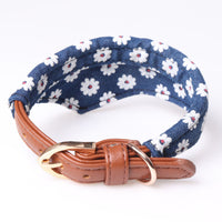 HKM-5484989 Adjustable Bowknot and Triangle Collar Bib Set in Blue - PU Material, Multiple Sizes Available