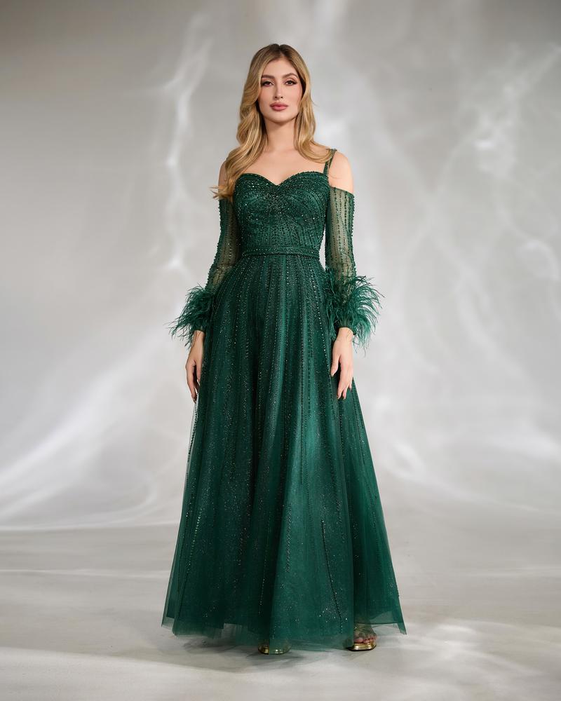 HKM-548499 Elegant Green Evening Gown for Women - EZ25149