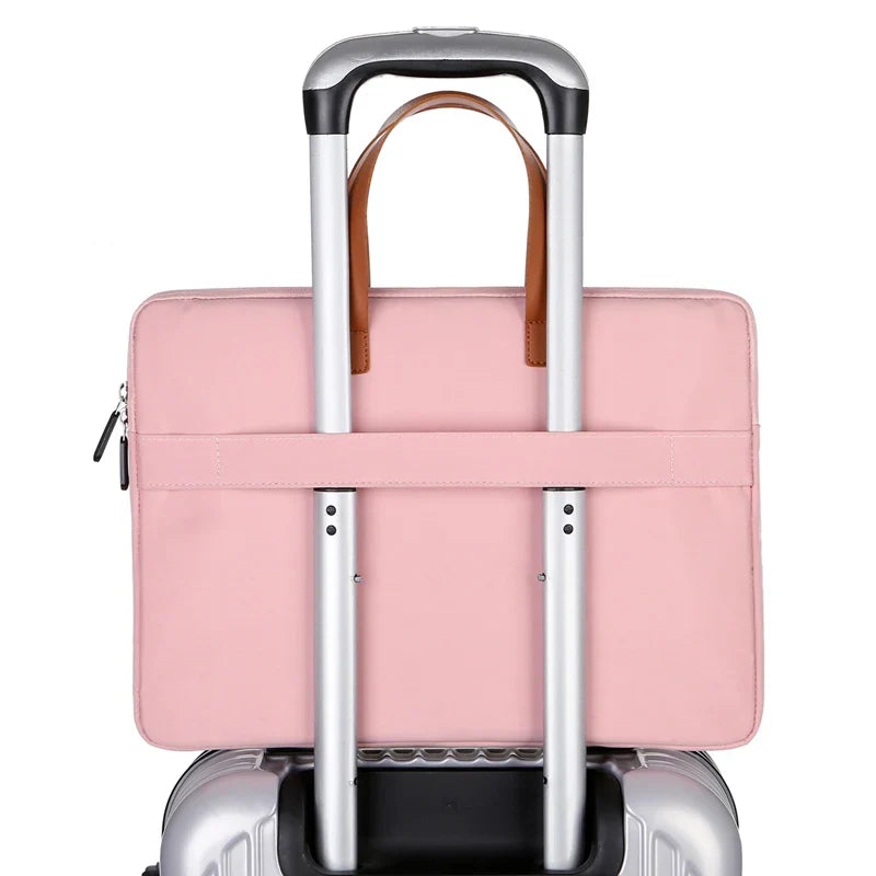HKM-548499 Waterproof PU Leather 14 Inch Laptop Sleeve Bag for Men and Women, Suitable for MacBook