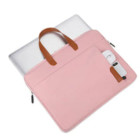 HKM-548499 Waterproof PU Leather 14 Inch Laptop Sleeve Bag for Men and Women, Suitable for MacBook