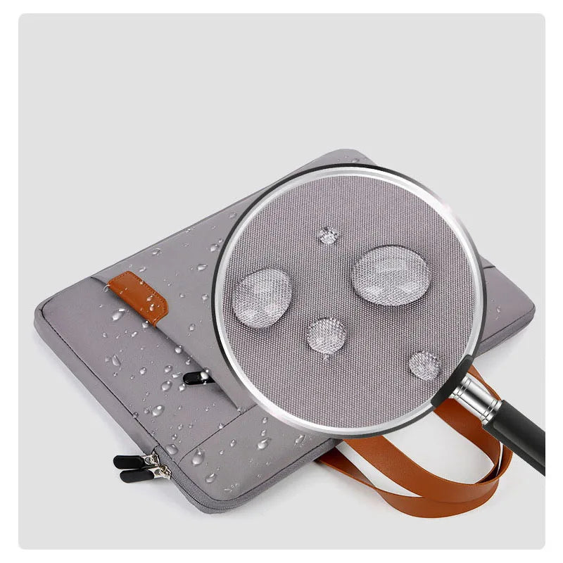 HKM-548499 Waterproof PU Leather 14 Inch Laptop Sleeve Bag for Men and Women, Suitable for MacBook