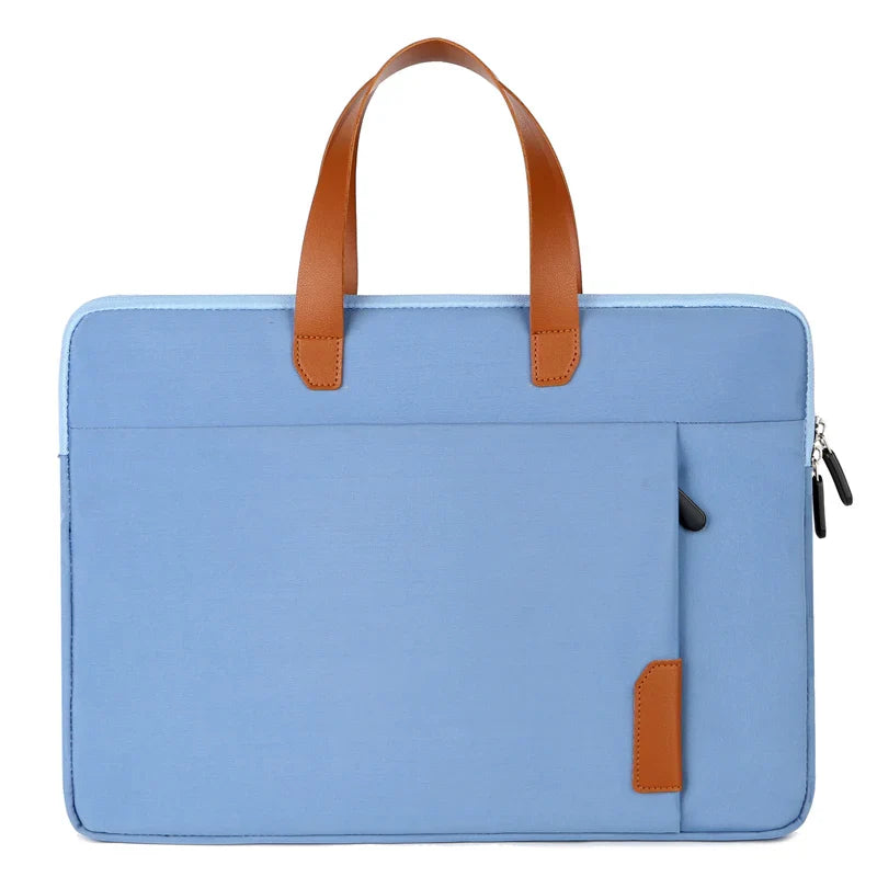 HKM-548499 Waterproof PU Leather 14 Inch Laptop Sleeve Bag for Men and Women, Suitable for MacBook