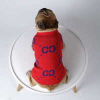 HKM-5486781 Thick Red Wool Pet Sweater for Autumn and Winter - Sizes S to XXL