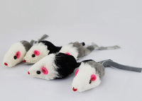 HKM-5488445 Natural Rabbit Fur Fake Mouse Cat Toy - 5 Pack