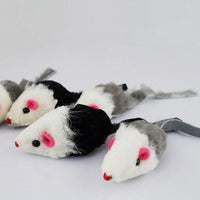 HKM-5488445 Natural Rabbit Fur Fake Mouse Cat Toy - 5 Pack