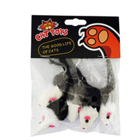 HKM-5488445 Natural Rabbit Fur Fake Mouse Cat Toy - 5 Pack